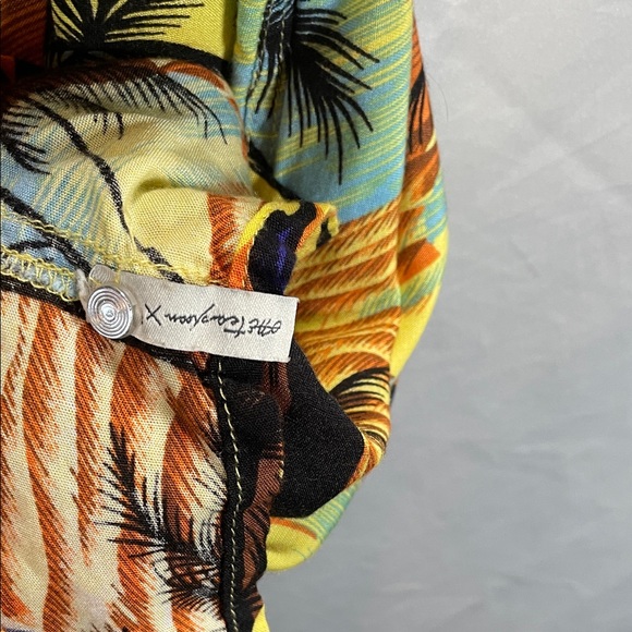 One Teaspoon Tropical Sunset Button Down Shirt - Yellow and Blue - Picture 3 of 8